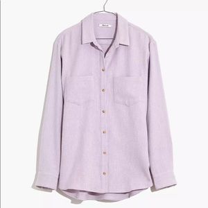 Lavender Madewell Sunday Shirt Flannel Oversized Button Down With Pockets
